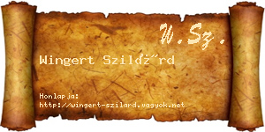 Wingert Szilárd névjegykártya